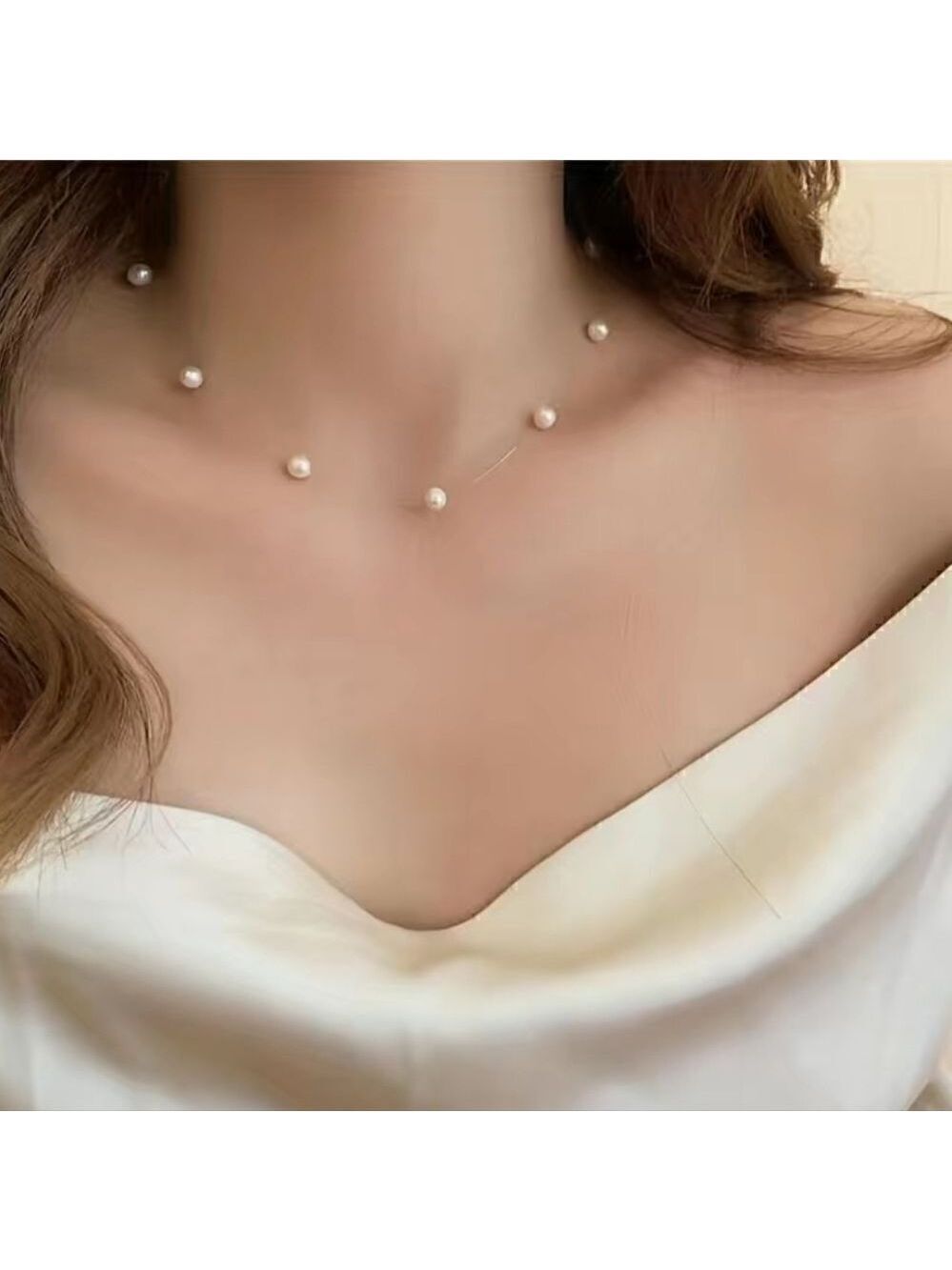 Simple Style Invisible Fishing Line Imitation Pearl Necklace